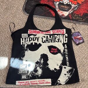 Friday the 13th 'Happy Camping' Black Graphic Tank Top